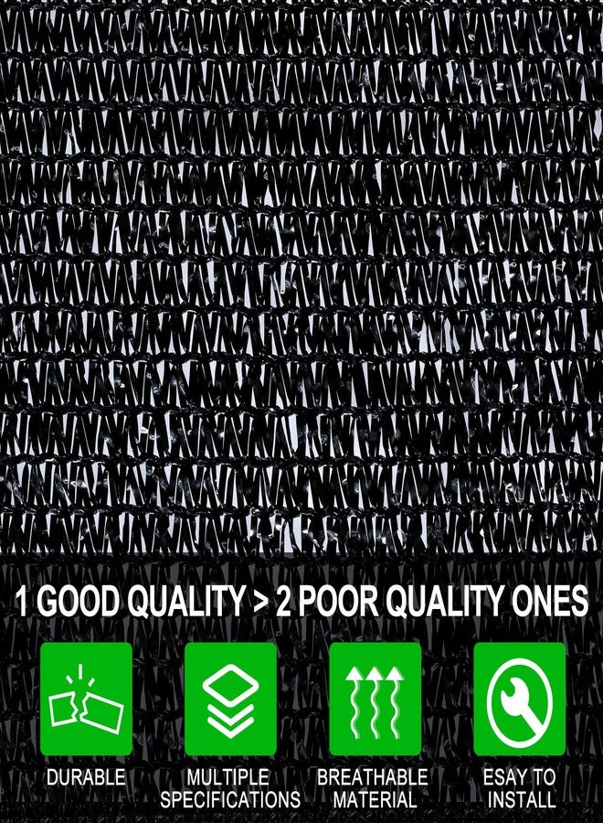 Agfabric 50% Shade Cloth 8 X 12ft Sun Shade Fabric Sunblock Shade Cloth Cover with Clips for Plants, Black - Image 2